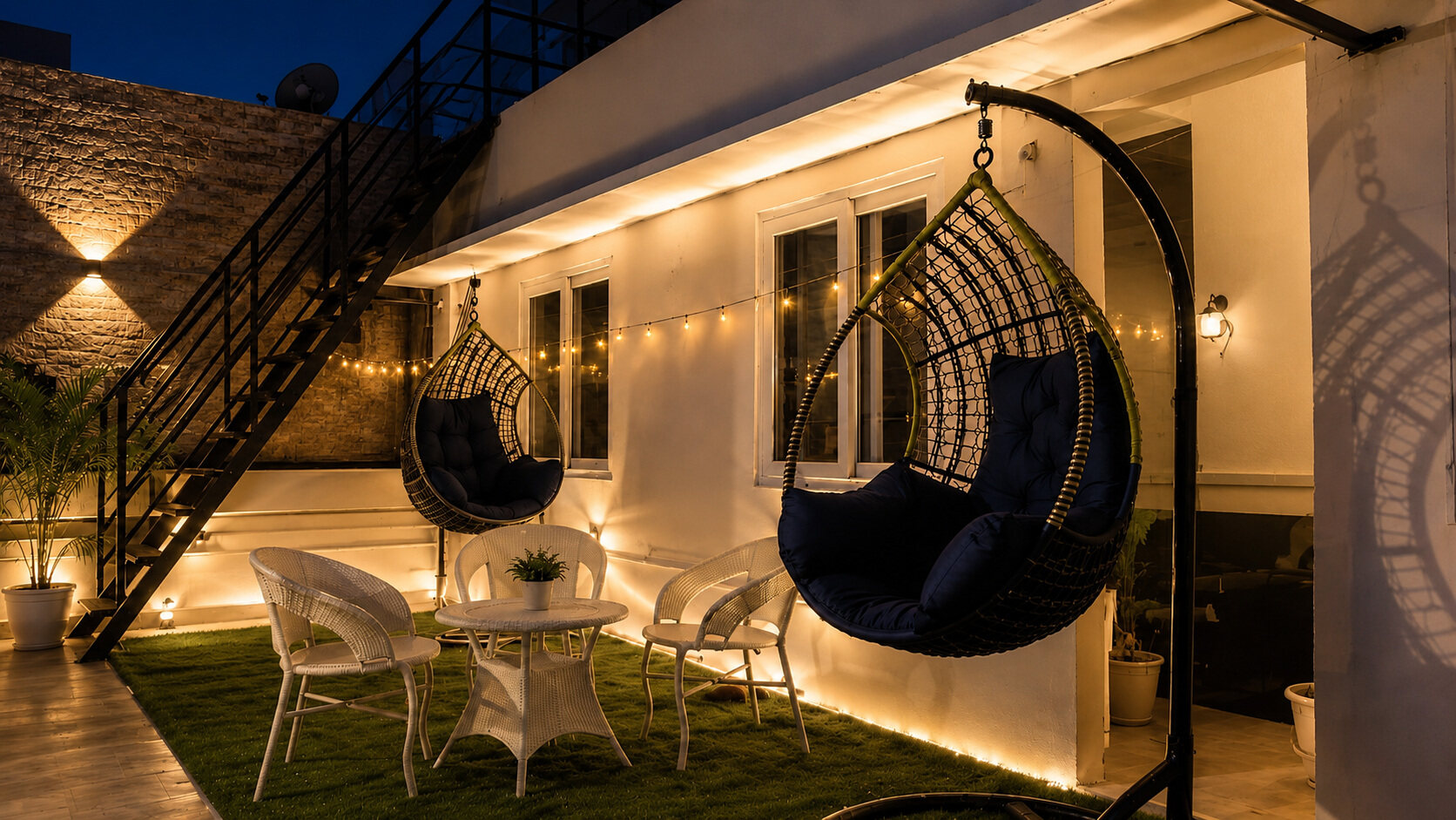 Rooftop seating at Prime Hub Premium Coliving in Kondapur